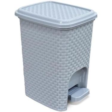 Imagem de Lixeira Rattan 7 Litros Multiuso Plastica Com Pedal Dobravel - Ladiv C