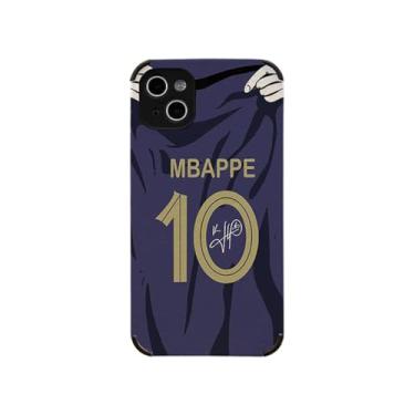 Imagem de Slrioks Capa de telefone Mbappe Jersey Capa de futebol criativa para iPhone 13 Mini couro sintético macio fino à prova de choque