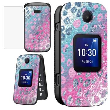 Imagem de ACWDMKH Capa para telefone TCL Flip/Alcatel Go Flip 4 / TCL Flip Pro com protetor de tela para mulheres capa protetora rígida fina com capa de telefone texturizada antiderrapante para Go Flip 4,