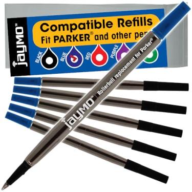 Imagem de Jaymo - Refil de caneta Parker Quink Rollerball compatível, 6 Blue