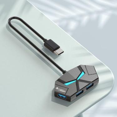 Imagem de Hub USB 3.0, hub USB de 4 portas, divisor USB, extensor USB com porta de alimentação USB C para laptop, PC, Xbox, gamepad, pen drive, HDD, console, impressora, câmera, teclado, mouse, ventilador USB