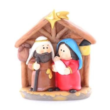 Imagem de Presépio Enfeite Natal Família Sagrada Resina 11cm - wincy