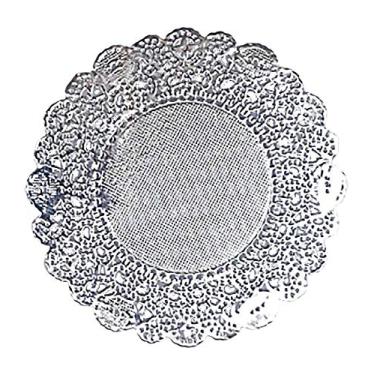 Imagem de Doilykorea - Doilies de papel retangulares descartáveis premium 250 folhas - Sem poeira, corte limpo, design simples - Doily de renda: festa/casamento - utensílios de mesa (redondo - 30,5 cm, prata)
