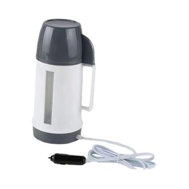 Imagem de IEUDNS Carro Chaleira Elétrica Aquecedor de Água Multifuncional Garrafa de Aquecimento de aço Inoxidável Chaleira de Água Quente para Viagem Passeio de Auto