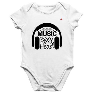 Imagem de Body Bebê Algodão Music in my head - Foca na Moda, Branco, M
