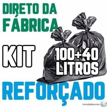 Imagem de Kit Saco De Lixo 100Un 100L E 100Un 40L Preto Reforçado - HIGIPACK