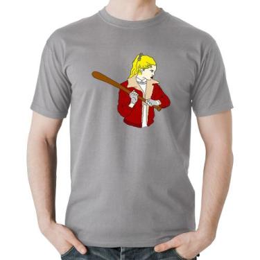 Imagem de Camiseta Algodão Baseball Girl - Foca na Moda, Cinza, P
