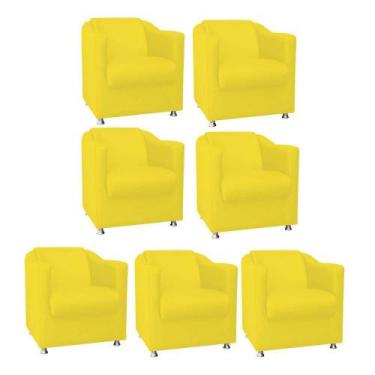 Imagem de Kit 07 Poltrona Cadeira Decorativa Tilla   Para Sala de Estar Recepção