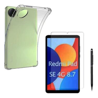 Imagem de Kit Capa Tpu+ Pelicula+ Caneta Compatível Com Tablet Redmi Se 8.7 Pole
