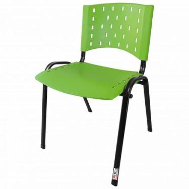 Imagem de Cadeira Empilhável Plástica Verde 10 Unidades - ULTRA Móveis - Ultra M