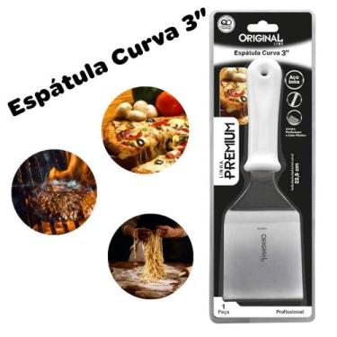Imagem de Espátula Curva - Premium Aço Inox Espatula Cozinha Lanche Chapeiro Cha