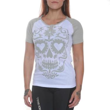 Imagem de Camiseta mexican skull heart bkf0104 cinza - black skull - clothing (m