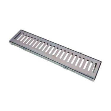 Imagem de Ralo Grelha e Castilho de Aço Galvanizado Chapa 2mm 10x50cm - Metasal