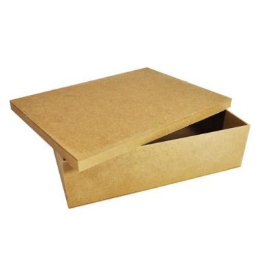 Imagem de Caixa Retangular Tampa Sapato 35x22x8 Mdf Madeira - ATACADÃO DO ARTESA