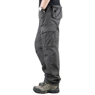 Imagem de Calça Cargo Tática Masculina Camuflada - Algodão - Para Trabalho e Cam