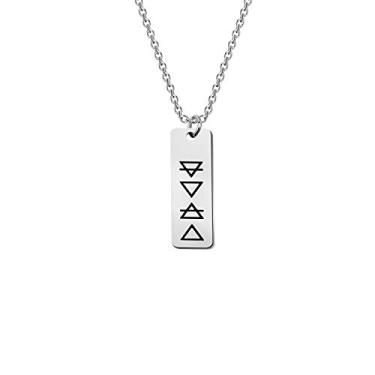 Imagem de CHOORO Element Symbols Planetary Fire Earth Water Air Symbols Colar Alquímico Joias Sinais de Transmutação Oculto, Metal