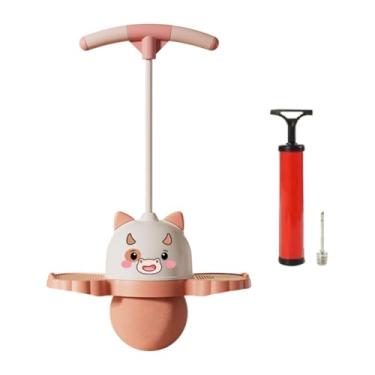 Imagem de YIJU Bola de Pogo Tigre com Alça Brinquedo de Salto Pogo Crianças Prancha de Salto Pogo Stick com Bomba para Brinquedos de Playground de Fitness Interno e, Rosa