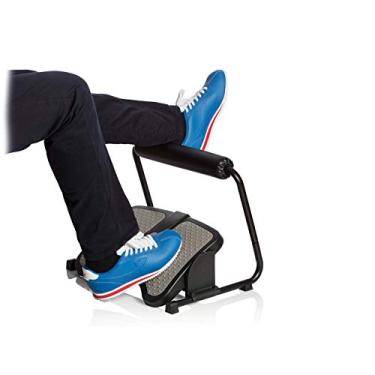 Imagem de SUN-FLEX Apoio para os pés ergonômico ajustável em altura do escritório sob a mesa no trabalho para sentar e ficar em pé, banquinho intuitivo e descanso de perna para mesa em pé (preto)