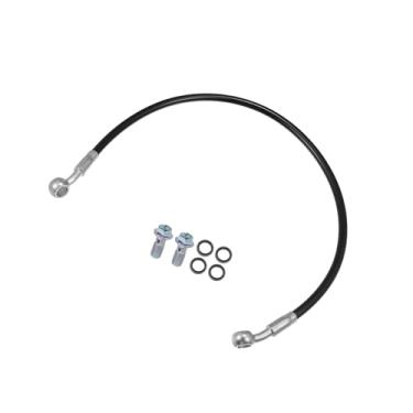 Imagem de Motoforti Mangueira de freio para motocicleta, linha de freio hidráulica, mangueira de óleo, encaixe de tubulação para quadriciclo, motocicleta, motocross, 50 cm, preto, 1 conjunto de longa duração