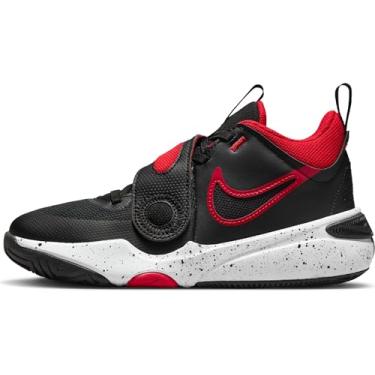 Imagem de NIKE Tênis para meninas, Preto/vermelho universitário, branco, 24.8 cm