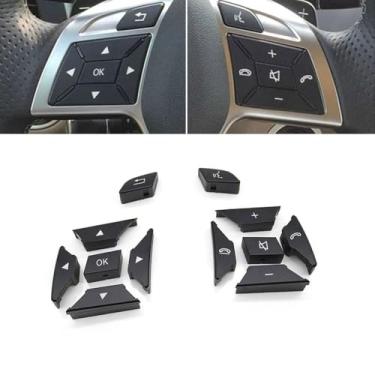 Imagem de Goodithy Botão de controle de volante multifuncional para carro, botões de volante esquerdo e direito multimídia, acessórios de substituição de acabamento para Mercedes Benz ML GL G Class W166 W463