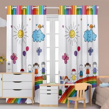 Imagem de Cortina Blackout Decorativa 2,80 X 2,20 P/Quarto Infantil (BRINCNDO NO ARC IRIS)