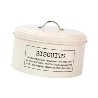 Imagem de IEUDNS Lata de armazenamento de lanche, lata de armazenamento de metal, decoração de casa, redonda, vintage, recipiente de armazenamento de biscoito, lata