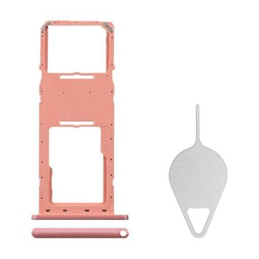 Imagem de BESJMYT Substituição para bandeja de cartão SIM Samsung Galaxy A04e (versão SIM único) Adaptador de suporte de compartimento de bandeja de cartão de cobre com ejetor de agulha para A04e SM-A042F