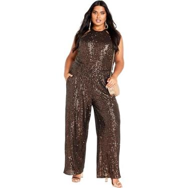 Imagem de City Chic Macacão feminino plus size Nova, Bronze, 56
