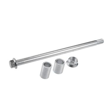 Imagem de Hihaha Eixo dianteiro traseiro com bucha e parafuso M14 258 mm Dirt Bike Scooter ATV roda eixo liga de aço tom prata material durável