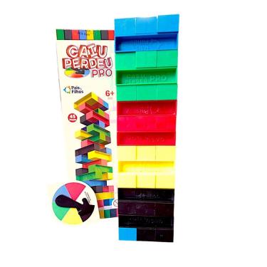 Imagem de Brinquedo Jogo de Mesa Infantil Caiu Perdeu Pro Pedagógico 45 peças Pais&Filhos