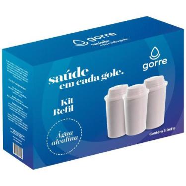 Imagem de Kit com 3 Filtros p/ Jarra de Água Alcalina + Minerais - Gorre