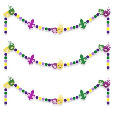 Imagem de YLOLUL 3 Peças Guirlanda De Faixa De Feltro De Carnaval Decorações De Carnaval Suprimentos Para Festa De Máscaras De Carnaval Banner Pendurado Guirlanda Pendurada Para Celebração Temática De Carnava