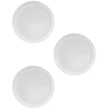 Imagem de 3 Plafon LED Ourolux 24W Branca Quente Embutir