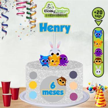 Imagem de Topo de bolo Bolofofo (tema 3)  + 20 Tags para aniversário - EloisyDes
