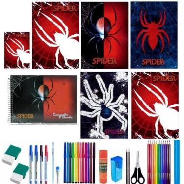 Imagem de Kit 7 Caderno Spider Brochurão Capa Dura 96 Folhas 38 Itens - Maxima c
