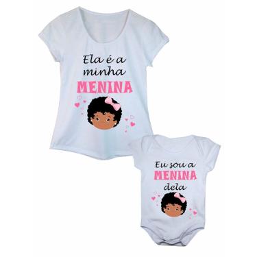 Imagem de Camiseta e Body de Bebê Minha Menina Kit Tal Mãe Tal Filha