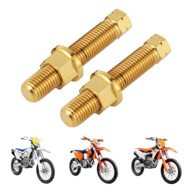 Imagem de Funparts Parafuso ajustador de corrente de liga de titânio parafusos do eixo traseiro M10 universais para KLX KX CRF CR YZ TTR DRZ WR RM RMZ parafuso tensor de corrente de motocicleta de bicicleta