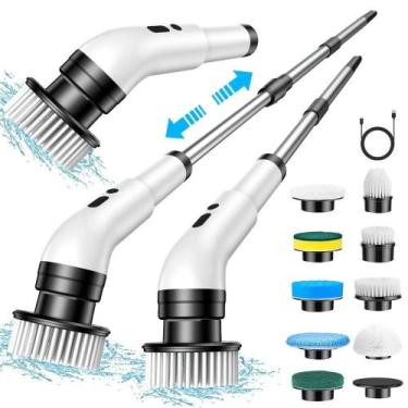 Imagem de Escova de limpeza elétrica sem fio, máquina de limpeza giratória 9-em-