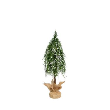 Imagem de Árvore de Natal Mesa 40 cm Plástica Vime Verde Neve Enfeite Decorativo