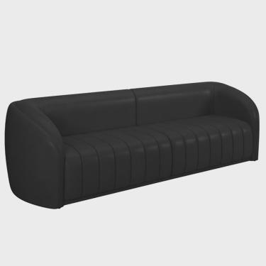 Imagem de Sofá 4 Lugares Para Sala 252cm Lazio M03 Corano Preto - Lyam Decor