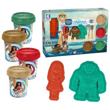 Imagem de Kit Massinha Com Acessórios Moana E Maui Disney Para Crianças Brinquedo Colorido Com Acessórios Diversos - Cotiplás