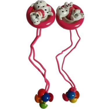 Imagem de 2 Pares Maria chiquinha Xuxa de cabelo Infantil Cachorrinho Fashion rosa