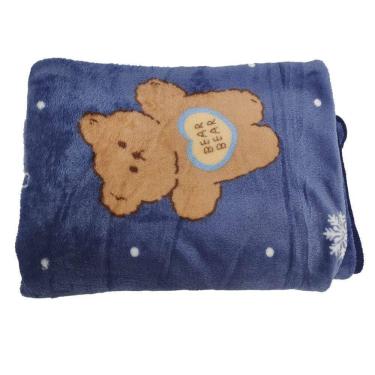 Imagem de Manta Cobertor Infantil Aveludado Toque Macio Urso Mantinha
