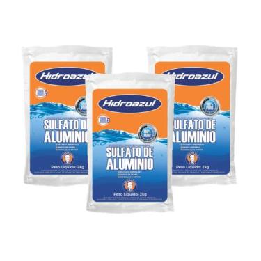 Imagem de Kit 3 Sulfato Tratamento Piscina Alumínio Hidroazul 2kg