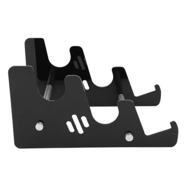 Imagem de Suporte de armazenamento de teclado mecânico acrílico aço inoxidável organizador de prateleira para coleção de mesa 250 x 160 x 135 mm (preto)