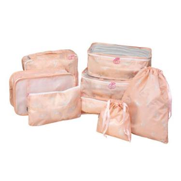 Imagem de Organizador necessaire para mala de viagem kit 8 peças coleção unique 