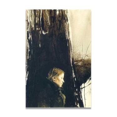 Imagem de Refuge Andrew Wyeth Impressão em tela - Arte de realismo americano, aquarela e pintura de têmpera de ovo para decoração de casa 20 x 30 cm