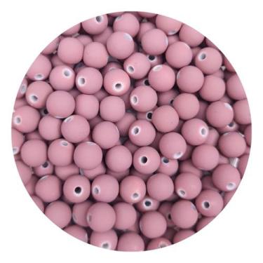 Imagem de Miçanga Emborrachada 8mm 200un p/ Montar Pulseira Infantil Terço Brinc