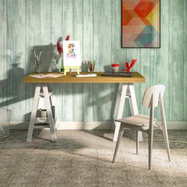 Imagem de Escrivaninha Art II Mesa estilo Cavalete com Prateleiras - Artany, Olm
